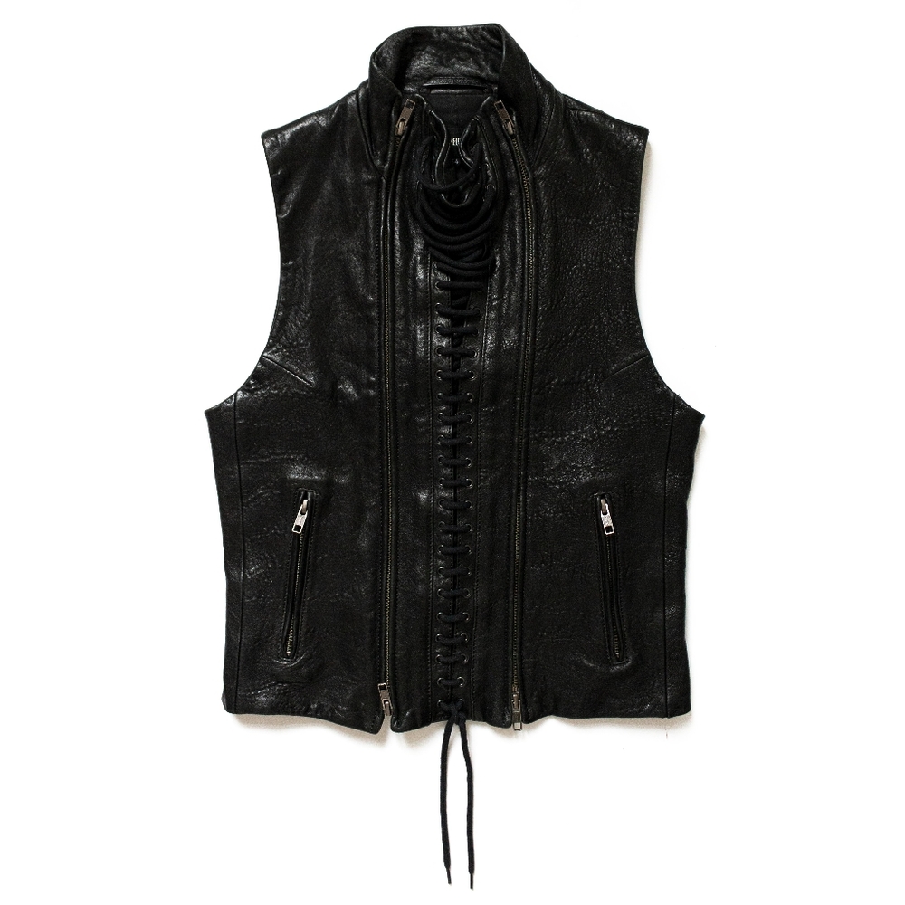 Ann Demeulemeester Leather FW11 Corset Laceup Vest